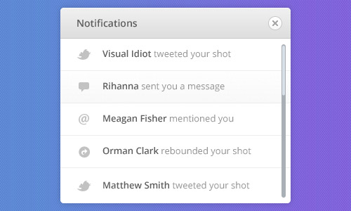 Notification Window PSD Designs