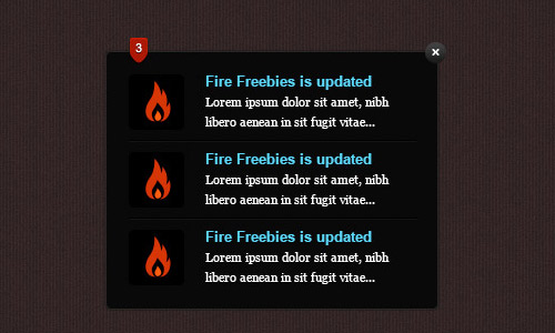 Notification Window PSD Designs