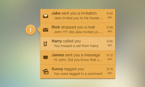 Notification Window PSD Designs