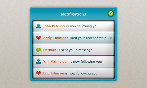 Notification Window PSD Designs