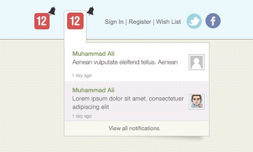 Notification Window PSD Designs