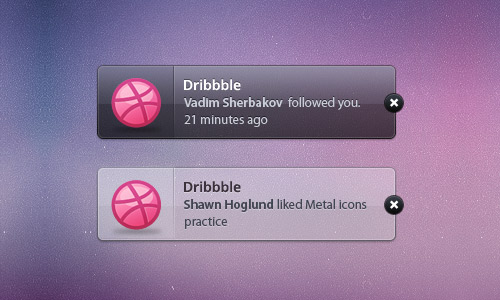 Notification Window PSD Designs