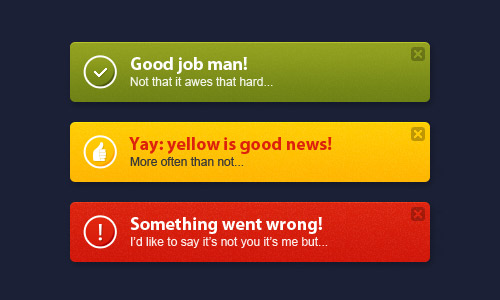 Notification Window PSD Designs