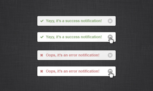 Notification Window PSD Designs