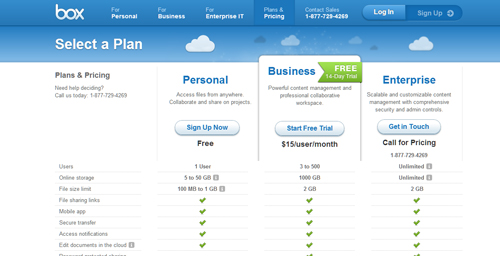 pricing table 20 