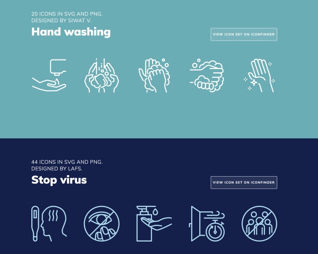 疫情专用素材包！Iconfinder 推出新冠病毒防疫免费图标素材包