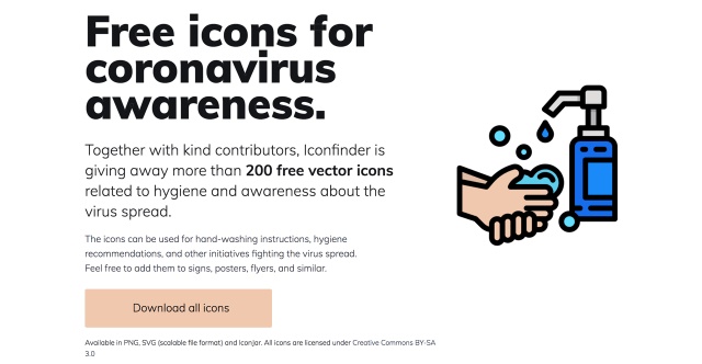 疫情专用素材包！Iconfinder 推出新冠病毒防疫免费图标素材包