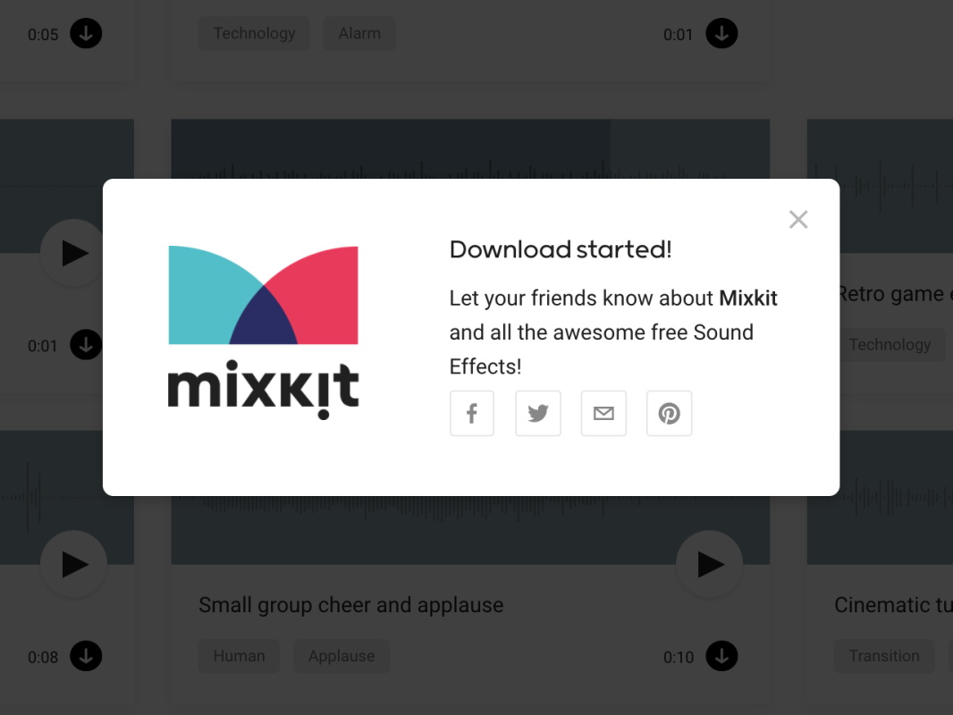 Mixkit 推出新网站！超多音效素材免费下载可商用！