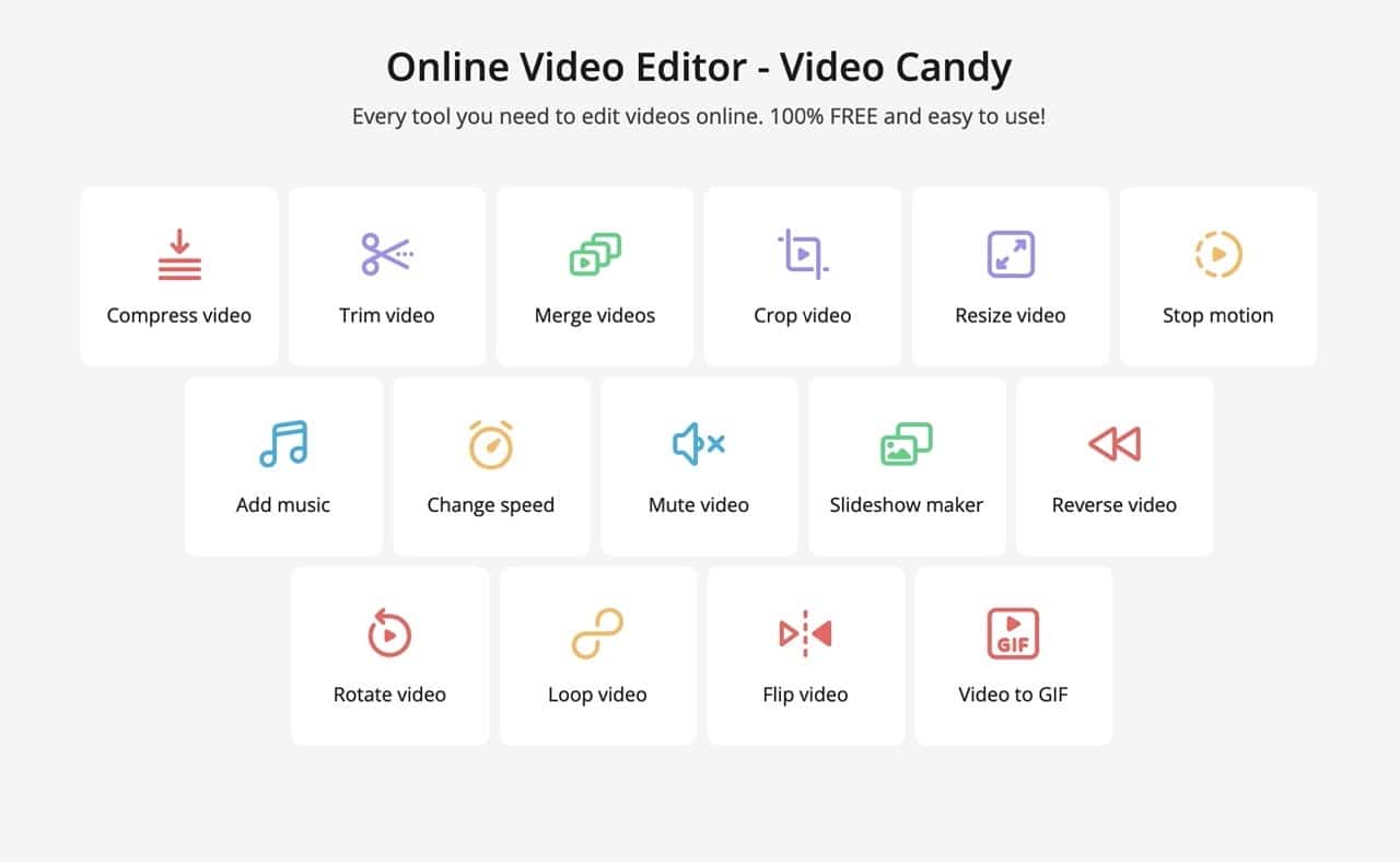 免费用！ 拥有 15 种功能的在线视频编辑工具的 Video Candy