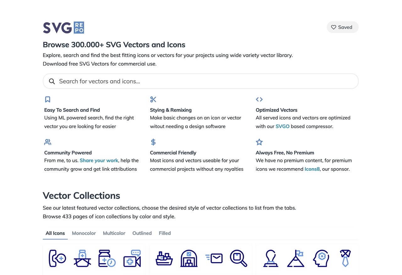 快收藏！超过 30 万个免费矢量图标下载的「SVG Repo」