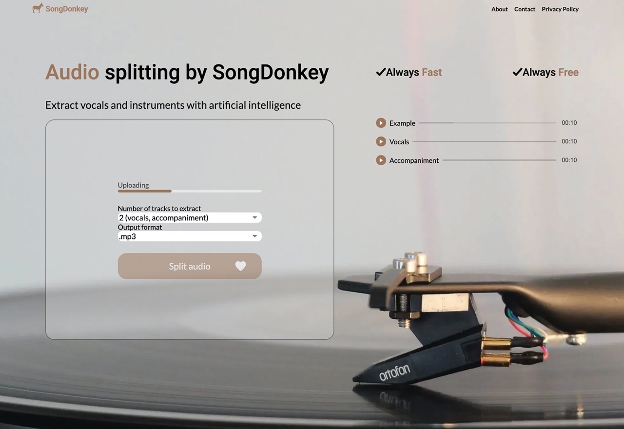 想让音乐和人声分离？试试免费在线神器「SongDonkey」