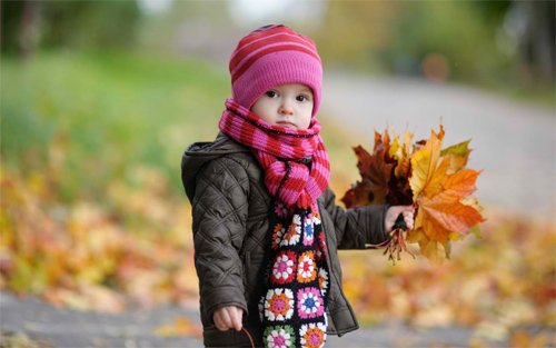 Cute Baby in Autumn