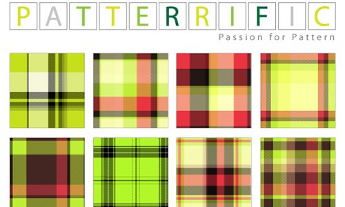 Seamless Patterns Green Pink Plaid