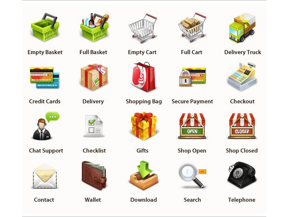 Professional E-Commerce Icons Set