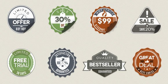 Modern Vintage Stickers Badges