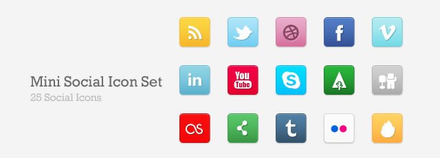 Mini Social Icon Set