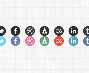 Grungy Social Media Icons