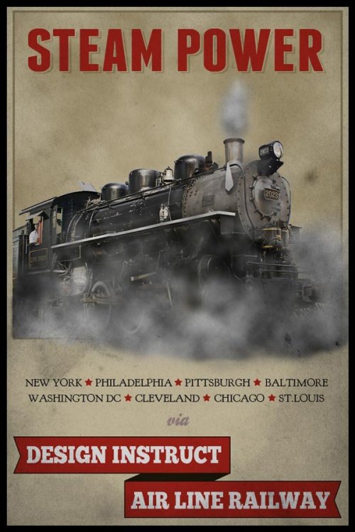 Create a Vintage Steam Locomotive Poster in Photoshop