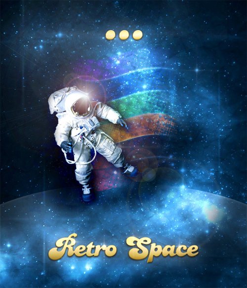 Design a Retro Futurism Space Scene Poster