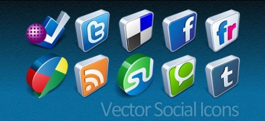 Vector 3D Social Icons