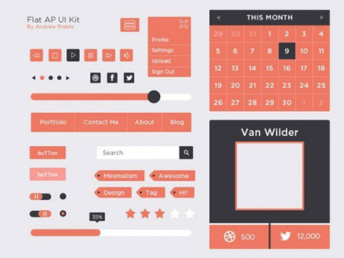 82个精品扁平化设计的免费UI KIT素材 - 设计达人