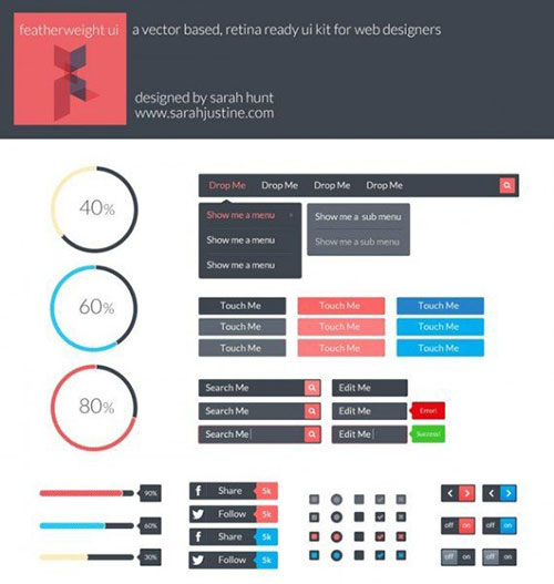 82个精品扁平化设计的免费UI KIT素材 - 设计达人