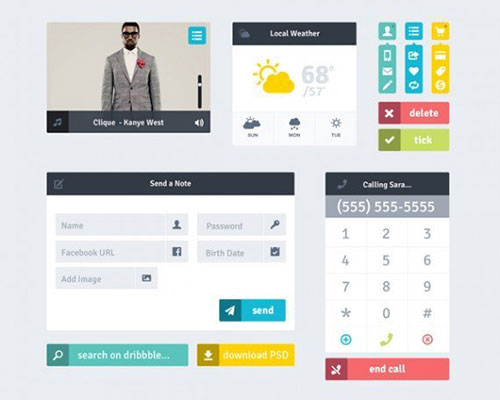 82个精品扁平化设计的免费UI KIT素材 - 设计达人