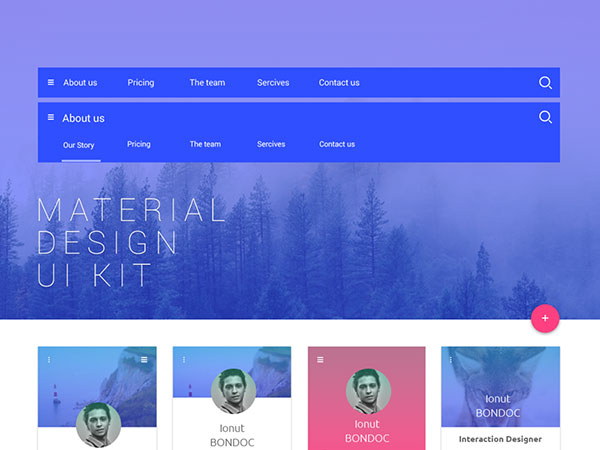 Free Material Design UI Kit