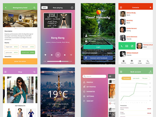 Ace iOS8 Mobile UI Kit Freebie