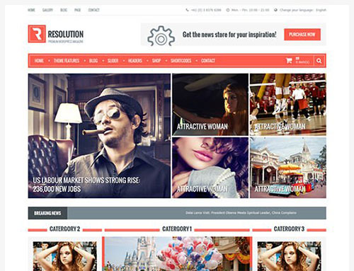 resolution wordpress主题
