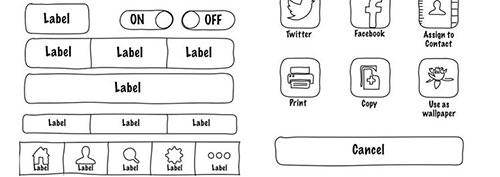 iPhone GuiToolkits wireframe mockup free template