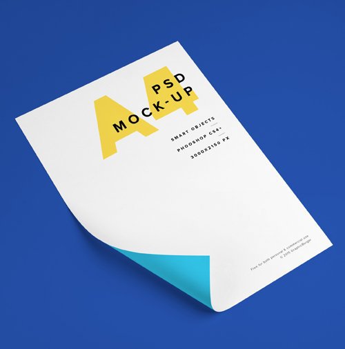 A4 Paper Free PSD MockUp