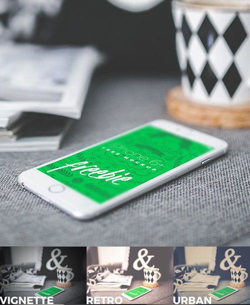 iPhone 6 Plus Urban Vintage PSD Mockup