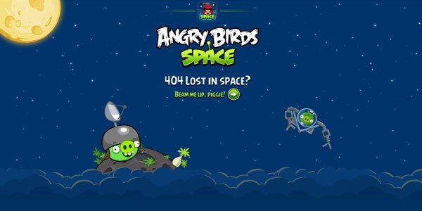 space angrybirds 404页面设计欣赏