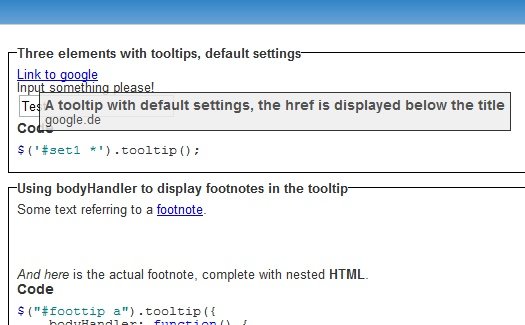 jQuery Plugin: Tooltip