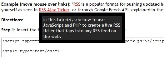 Inline HTML Tooltip