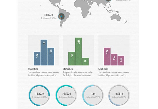 Infographics PSD set