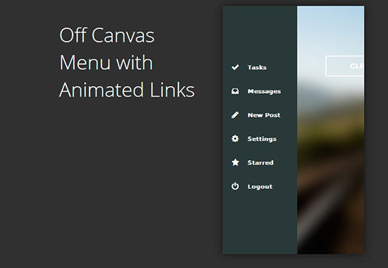 Off canvas menu