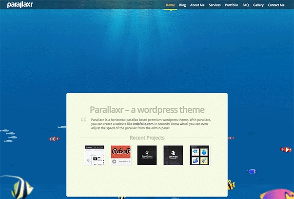 Parallaxr WordPress的主题