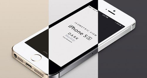 3D View iPhone 5S Psd Vector Mockup