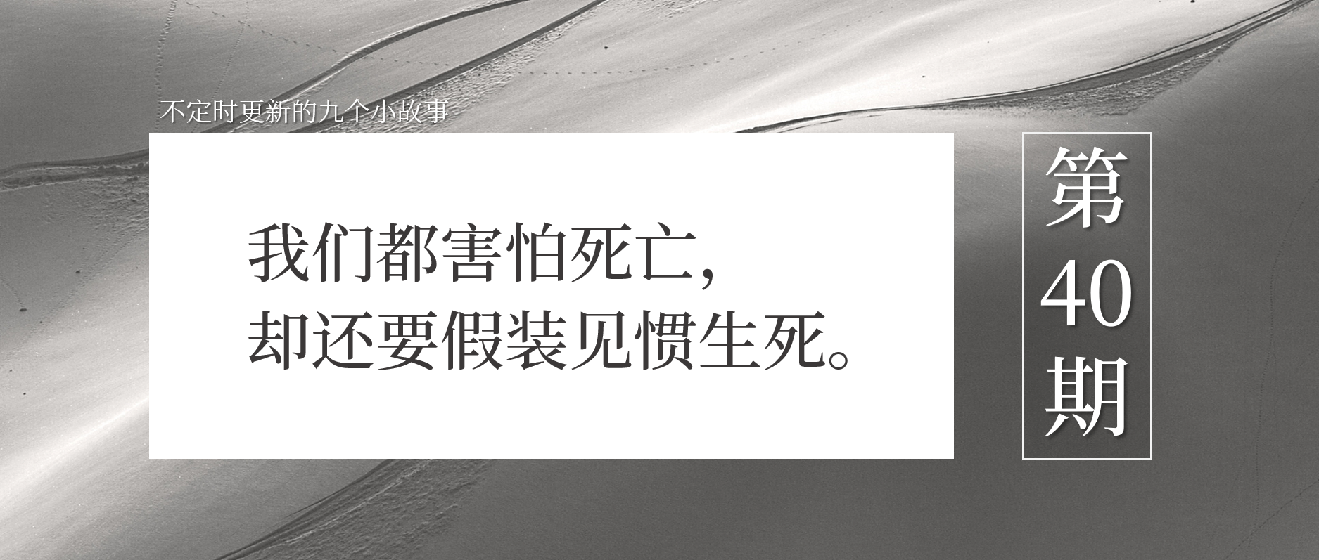 我们都害怕死亡，却还要假装见惯生死 | 文案拼图0040