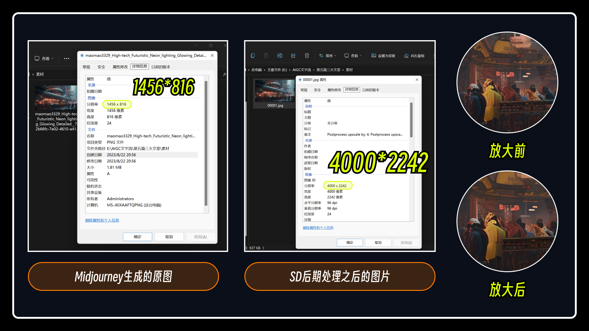 Controlnet控制图片生成中文字效，SD放大分辨率及修复细节的几种方法