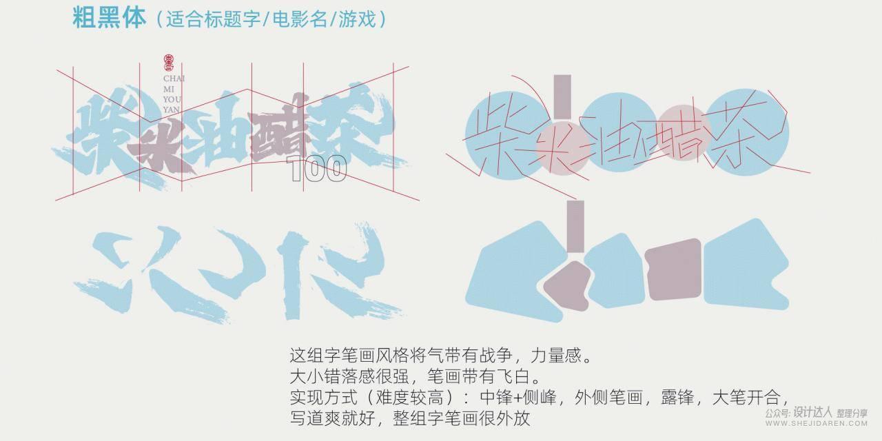 手写风格文字设计方法（附文字笔画）